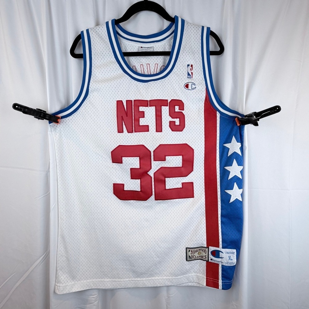 Champion‎ Europe Julius Erving 32 New York Nets Hardwood Classics Jersey XL NBA - Picture 2 of 10